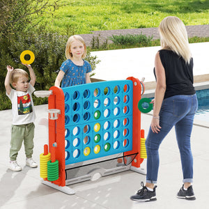 Jumbo 4-to-Score Game with Ring-toss and Basketball Hoop-Blue & Orange view 3