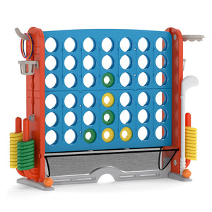 Jumbo 4-to-Score Game with Ring-toss and Basketball Hoop-Blue & Orange view 4