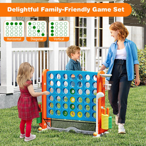 Jumbo 4-to-Score Game with Ring-toss and Basketball Hoop-Blue & Orange view 6