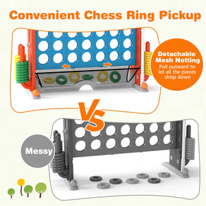 Jumbo 4-to-Score Game with Ring-toss and Basketball Hoop-Blue & Orange view 8