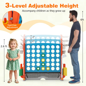 Jumbo 4-to-Score Game with Ring-toss and Basketball Hoop-Blue & Orange view 9