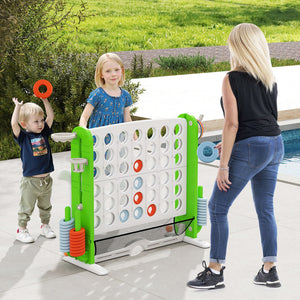 Jumbo 4-to-Score Game with Ring-toss and Basketball Hoop-Green view 3
