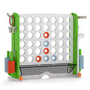 Jumbo 4-to-Score Game with Ring-toss and Basketball Hoop-Green view 4