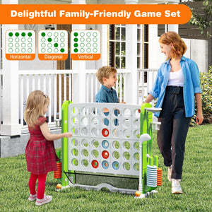 Jumbo 4-to-Score Game with Ring-toss and Basketball Hoop-Green view 7