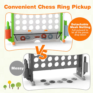 Jumbo 4-to-Score Game with Ring-toss and Basketball Hoop-Green view 9