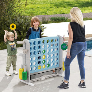 Jumbo 4-to-Score Game with Ring-toss and Basketball Hoop-Light Blue view 3