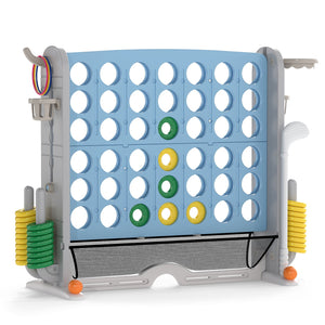 Jumbo 4-to-Score Game with Ring-toss and Basketball Hoop-Light Blue view 4