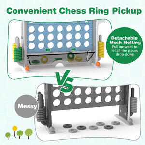 Jumbo 4-to-Score Game with Ring-toss and Basketball Hoop-Light Blue view 8