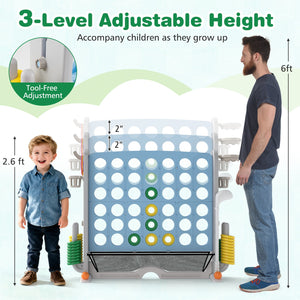 Jumbo 4-to-Score Game with Ring-toss and Basketball Hoop-Light Blue view 9