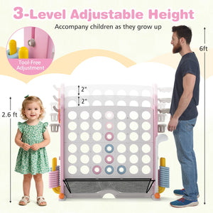 Jumbo 4-to-Score Game with Ring-toss and Basketball Hoop-Pink view 6
