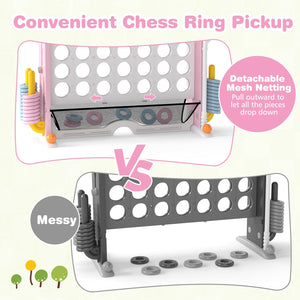 Jumbo 4-to-Score Game with Ring-toss and Basketball Hoop-Pink view 9