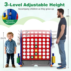 Jumbo 4-to-Score Game with Ring-toss and Basketball Hoop-Red view 6