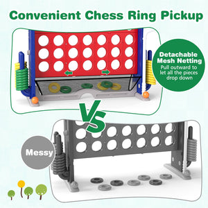 Jumbo 4-to-Score Game with Ring-toss and Basketball Hoop-Red view 9
