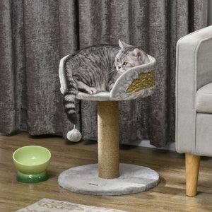 Cat Tree with Scratching Post, Toy Ball, Perch, Small Cat Tower for Indoor Cats - 16" x 16" x 19", Beige – view 14