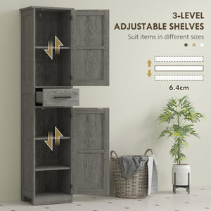 67" Tall Bathroom Cabinet, Narrow Bathroom Storage Cabinet with Drawer, Barn Doors and Adjustable Shelves – view 12