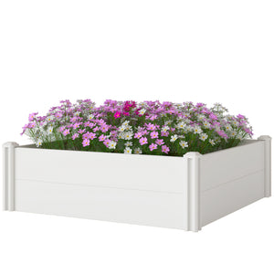 Vinyl Raised Garden Bed Kit, 2 x 2 x 1ft Modular Elevated Garden Box with Slotting Legs and Open Bottom – view 8