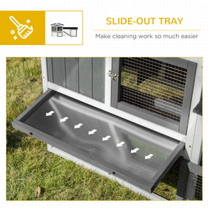 69" Wooden Rabbit Hutch Pet Playpen Bunny House Enclosure with Run Box, Slide-out Tray, Ramp – view 11
