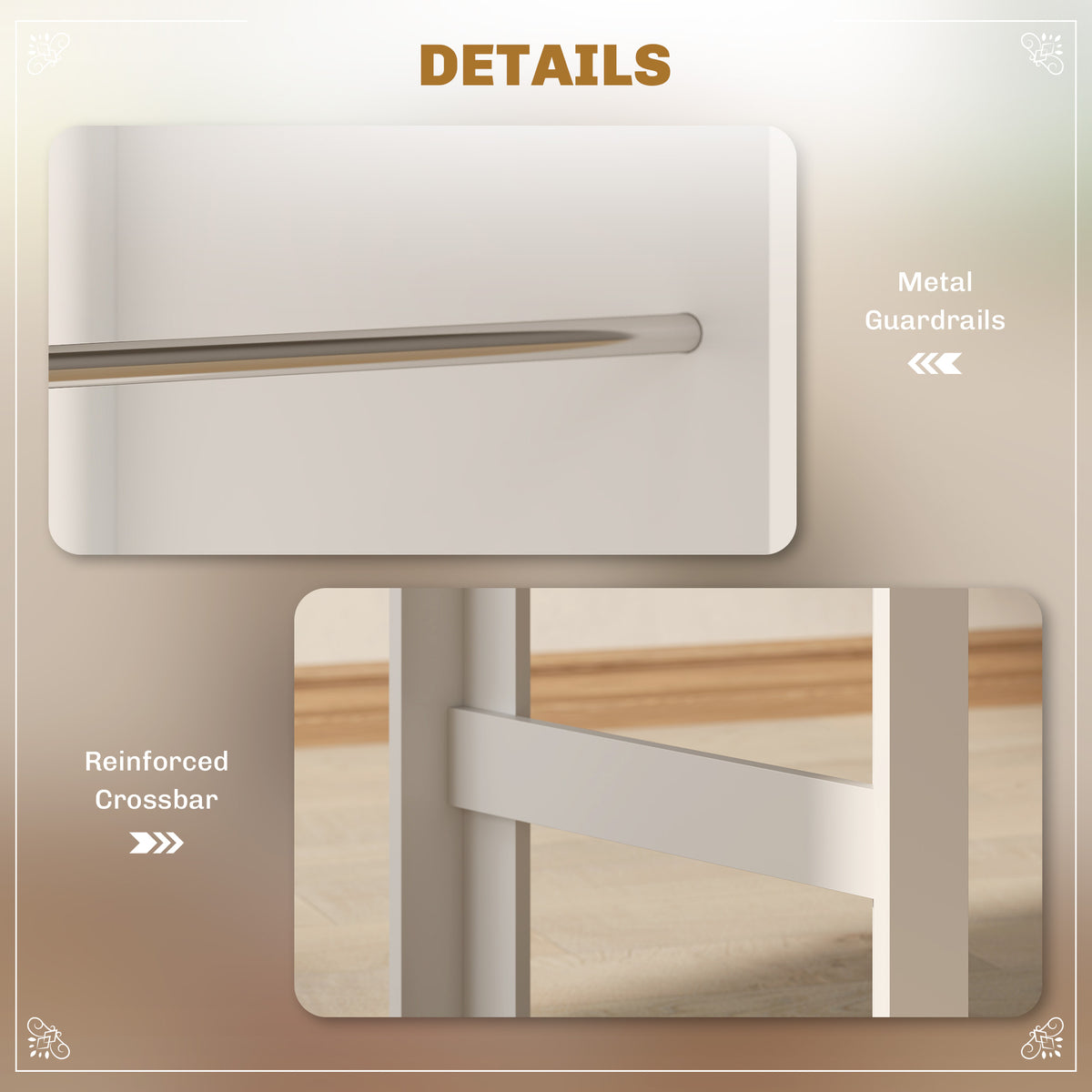 Bar Table Counter Height Dining Table with 3 Storage Shelves for Kitchen, Dining Room, Living Room, Natural
