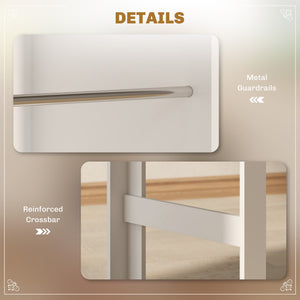 Bar Table Counter Height Dining Table with 3 Storage Shelves for Kitchen, Dining Room, Living Room, Natural