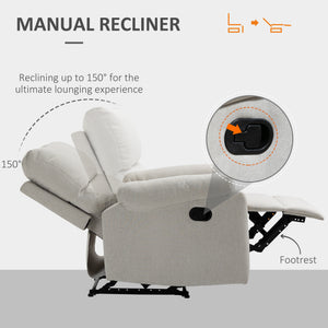 Recliner Chair, Manual Reclining Chair with Footrest, Padded Seat for Living Room, Bedroom, Study, Dark Grey – view 10