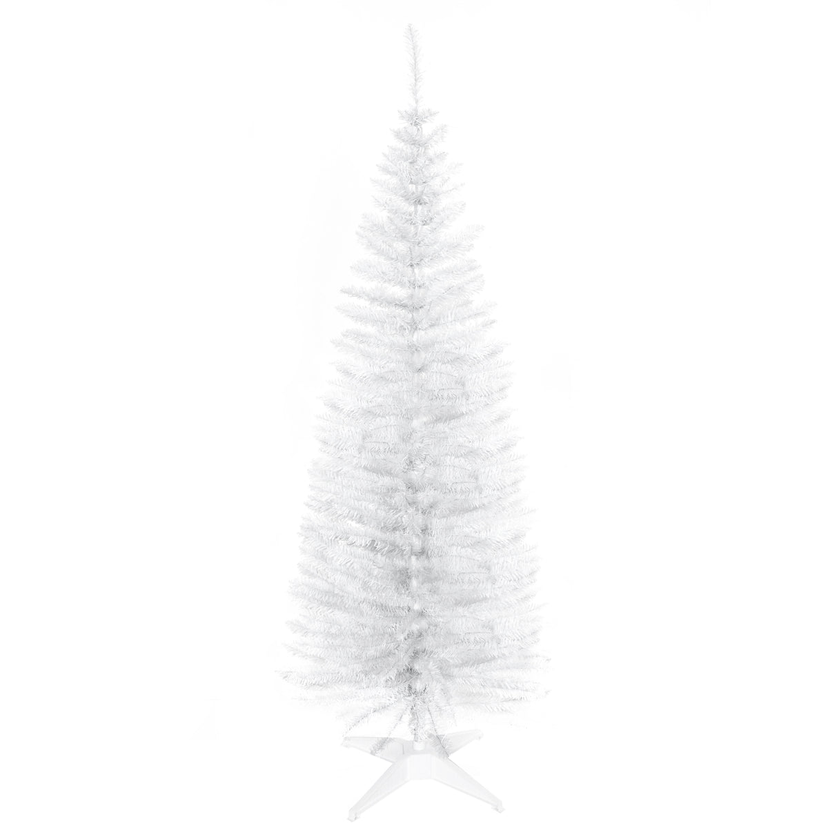 6 FT Christmas Tree Classic Tree Holiday Indoor Decoration, with Stable Plastic Base, White