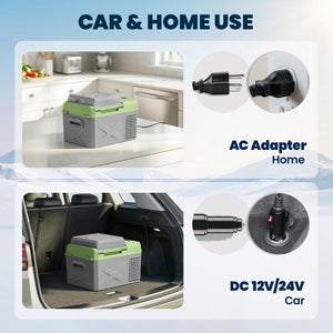 12 Volt Car Refrigerator, 12QT Car Fridge Electric Cooler, 12/24V DC and 110-240V AC, -4℉~68℉, Portable Refrigerator