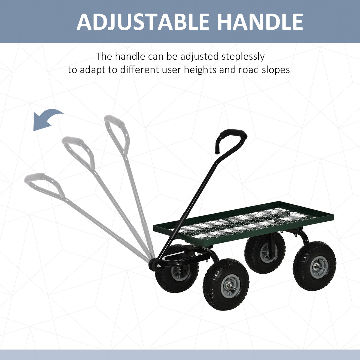 Heavy Duty Garden Wagon Cart with 10" Wheels, 330 lbs Capacity, for Garden, Beach, Lawn, Black – view 3