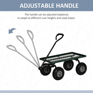 Heavy Duty Garden Wagon Cart with 10" Wheels, 330 lbs Capacity, for Garden, Beach, Lawn, Black – view 3