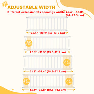 26"-37" Dog Gate, Adjustable Pet Gate, Fits 10" Tall with 2 Extension – view 11