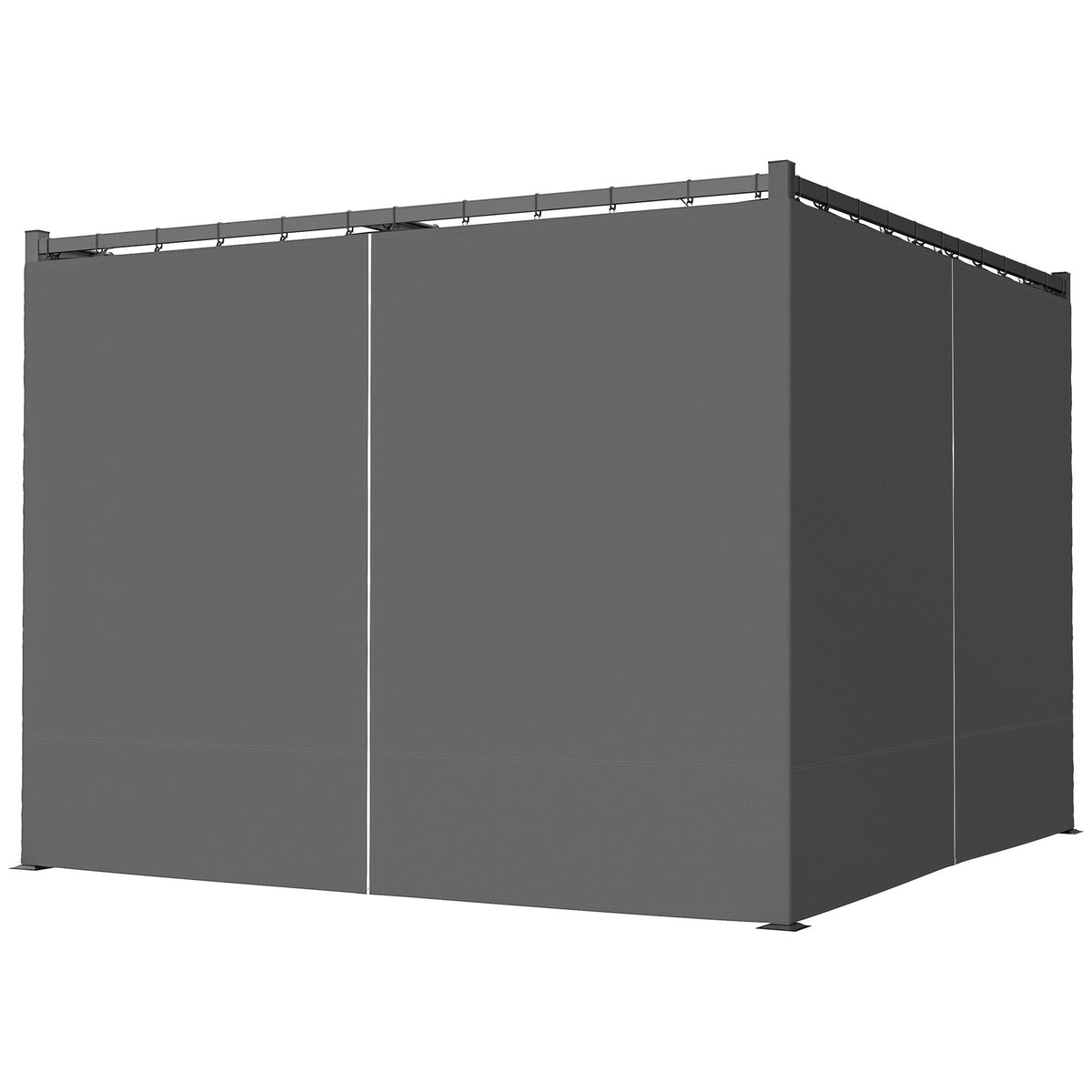 10' x 10' Retractable Pergola Canopy with Sidewalls, Metal Outdoor Gazebo Sun Shade Shelter, Beige – view 8