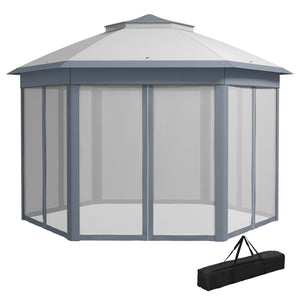 13' x 13' Pop Up Canopy Tent with Netting and Carry Bag, Instant Sun Shelter, Coffee and Beige – view 8