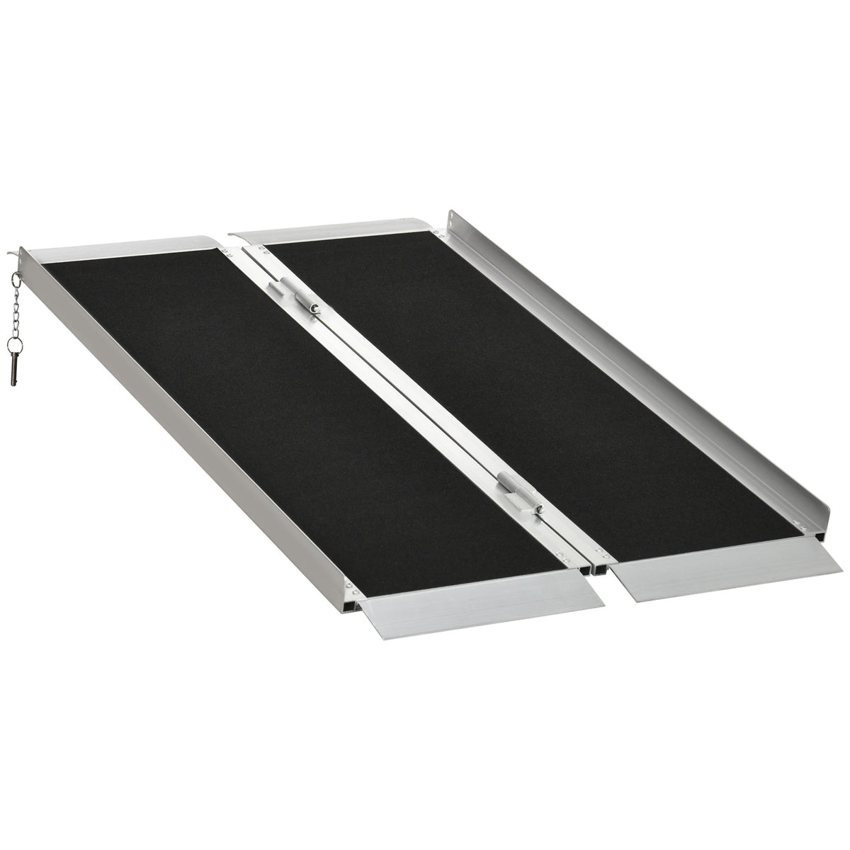 2' Portable Wheelchair Ramp Aluminum Threshold Mobility Single-fold for Scooter with Carrying Handle