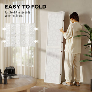 4 Panel Room Divider, 5.6 FT Lightweight Folding Privacy Screen with Geometric Pattern for Living Room – view 26