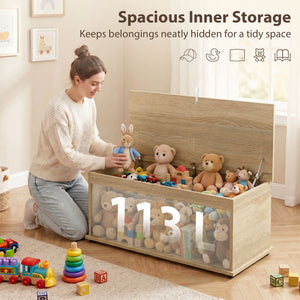 39.5" Storage Chest with 2 Safety Hinges, Storage Box Organizer with Flip-Top Lid, Entryway Storage Bench – view 17