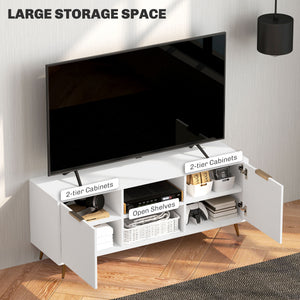 TV Stand with Storage for 55 Inch TV, Modern TV Cabinet with 2 Open Shelves and 2 Cabinets for Living Room – view 18