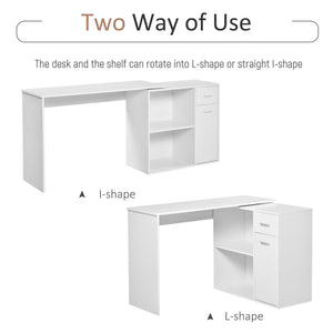 180° Rotating Home Office Corner Desk Storage Shelf Cabinet Black – view 11