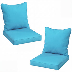 Seat Cushion Back Pillows Replacement Set of 2, Patio Chair Cushions Set for Indoor Outdoor, Blue – view 36