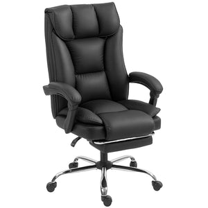 Executive Office Chair, Pet-Friendly Leather Ergonomic Desk Chair with Footrest, Swivel Recliner, Beige – view 8