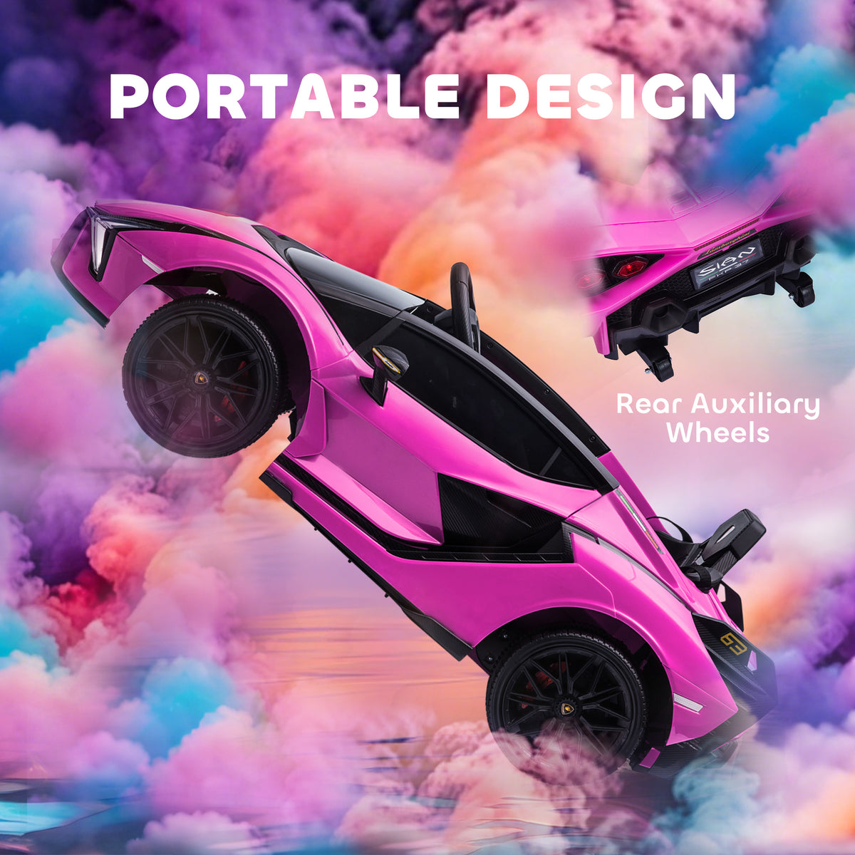 Aosom Compatible 12V Battery-powered Kids Electric Ride On Car Toy with Parental Remote Control Music Lights MP3 for 3-5 Years Old Pink