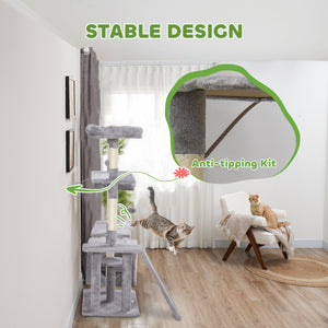 53" Cat Tree, Cat Tower with Scratching Posts, Cat Condo, Beds, Platforms, Toy Balls for Indoor Cats – view 13