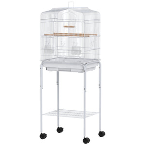 62" Rolling Bird Cage Cockatoo House Play Top Finch Pet Supply with Storage Shelf, Wheels - Black – view 22