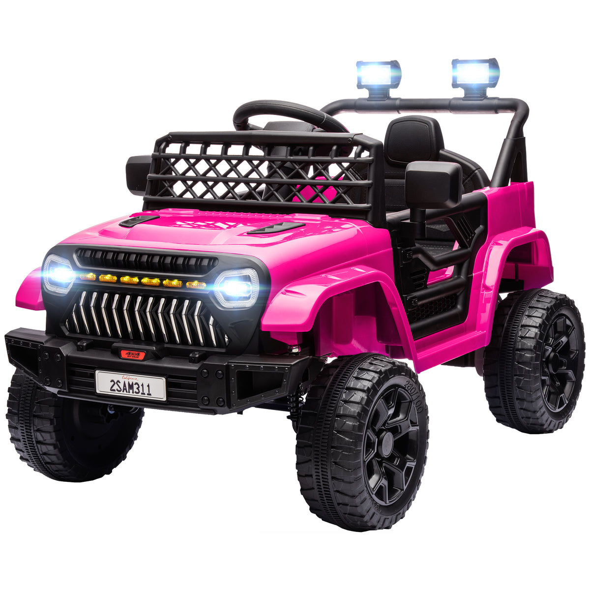 Qaba 12V Ride on Truck, Electric Car for Kids with Remote Control, Suspension, 3 Speeds, USB Music Headlights