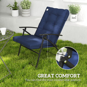 Set of 2 Outdoor Folding Chairs with Adjustable Backrest, Padded Camping Chairs for Outdoor Events, Grey – view 26