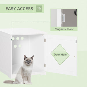 Cat Litter Box Enclosure End Table, Indoor Cat Washroom with Magnetic Door – view 12