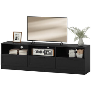 TV Stand with Storage, Modern Entertainment Center with 3 Cabinets and 3 Open Shelves, for TVs up to 85"
