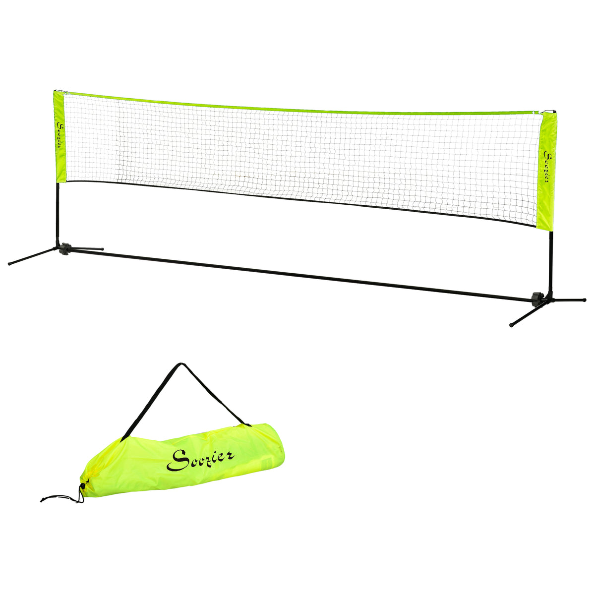 Soozier 10ft Badminton Net, Height Adjustable Outdoor Sports Net with Carry Bag, for Tennis, Pickleball and Volleyball