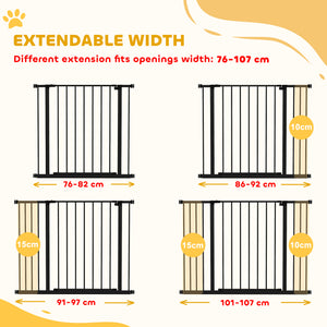 Pressure Fit Dog Gate Pet Barrier for stairs doorway, 29.9''- 42.1'' Width White – view 10