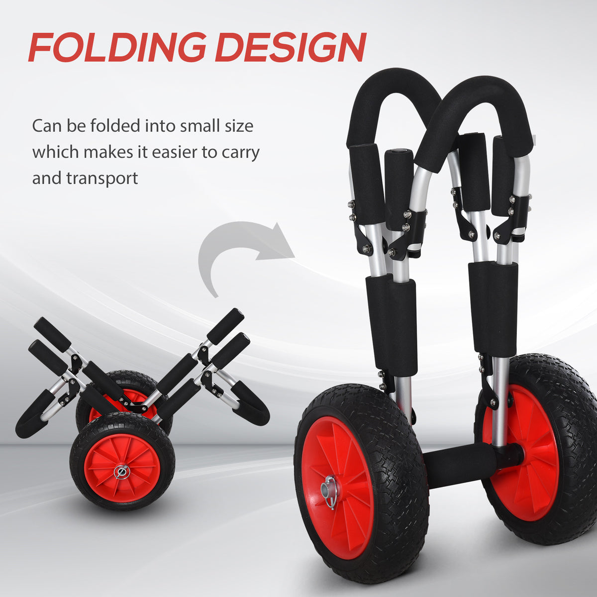 Stand-Up Paddleboard Dolly, Aluminum Surfboard Trolley, Foldable Rolling Cart for SUPs Boat Canoe Carrier Float Mat, Jon Boat Easy Transport Cart