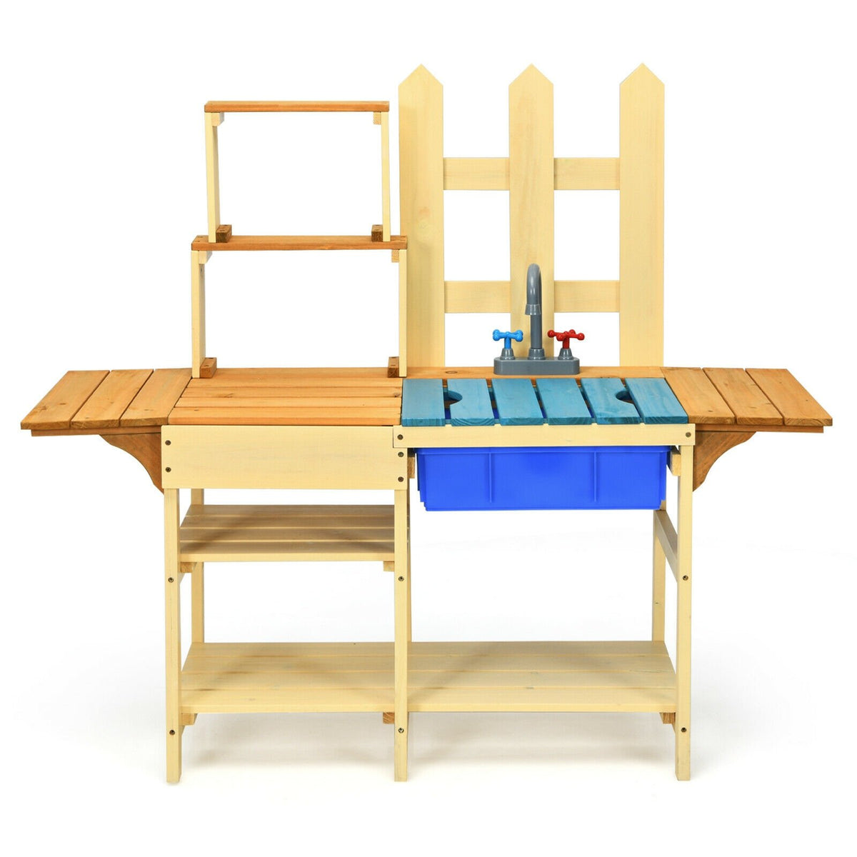 Kid's Outdoor Wooden Pretend Cook Kitchen Playset Toy view 9