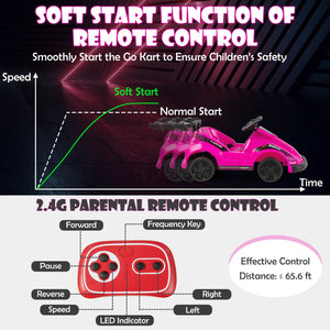 Kids 6V Ride On Go Cart with Remote Control and Safety Belt-Pink view 9